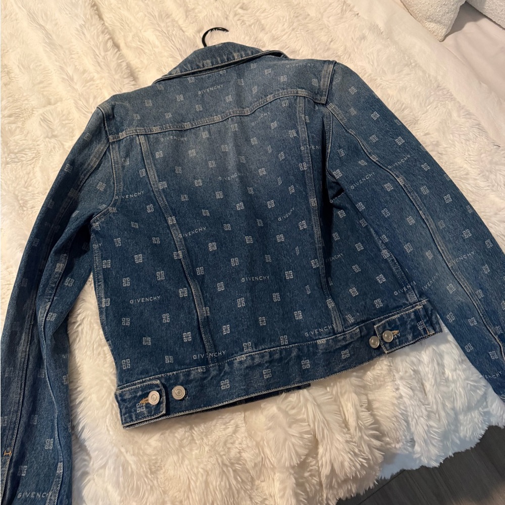 Givenchy Indigo Denim Jacket with Logo Pattern - Picture 4 of 5